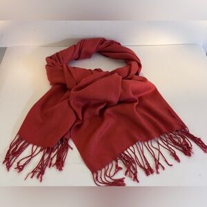 Pashmina Scarf/Shawl Rich Rust Color Cashmere/Silk Blend 27 x 66 Plus Fringe